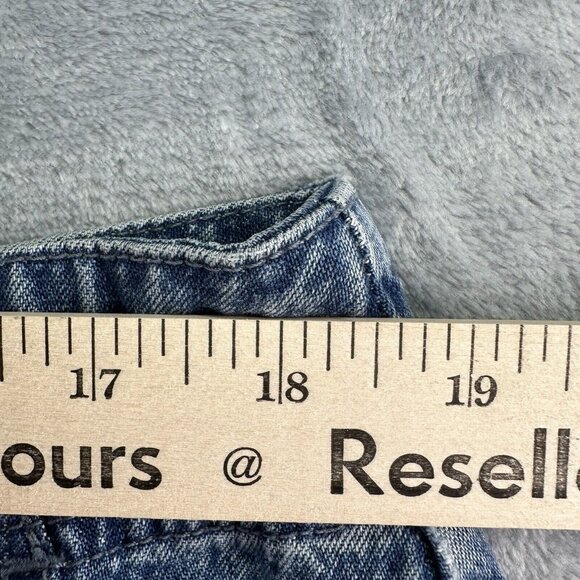 CJ Banks Shorts Womens 18W Blue Flat Front High Rise Cotton Pockets Medium Denim - Picture 9 of 16